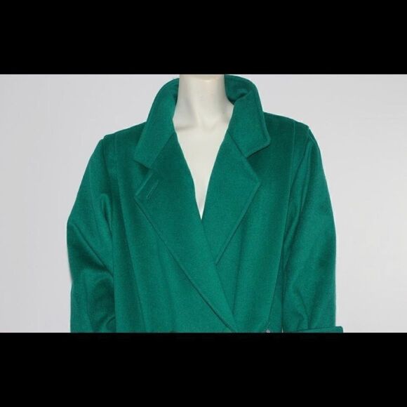 Green Ladies Jeweled Wool Coat size Large - Picture 3 of 8